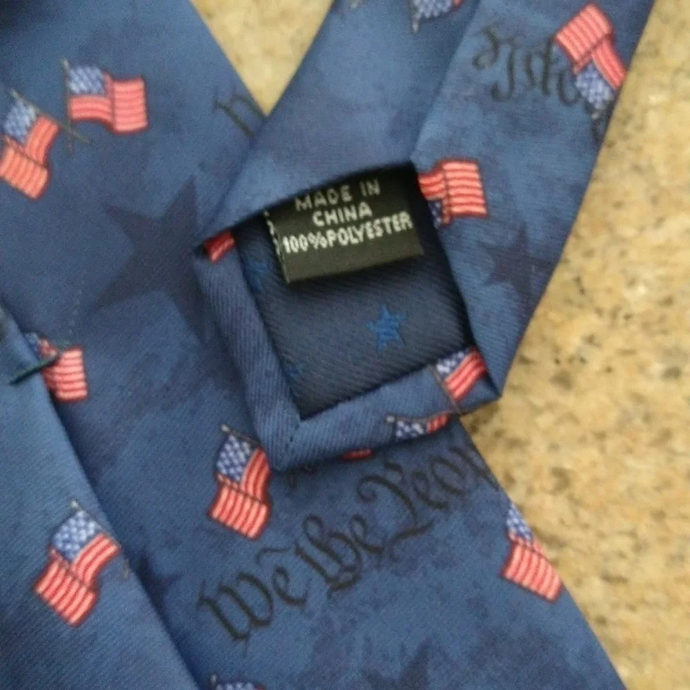 Patriotic men's flag Stars and stripes we the people land of liberty tie